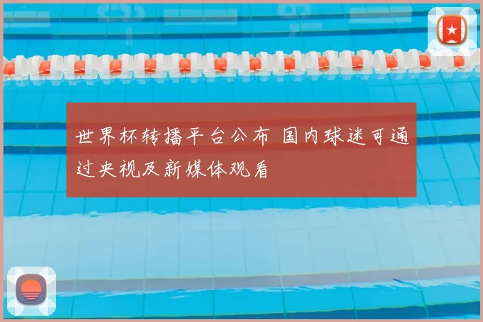 世界杯转播平台公布 国内球迷可通过央视及新媒体观看